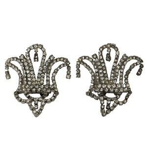Vintage 1960s Musi 1920s Style Rhinestone Dangle Shoe Clips RARE Find GUC